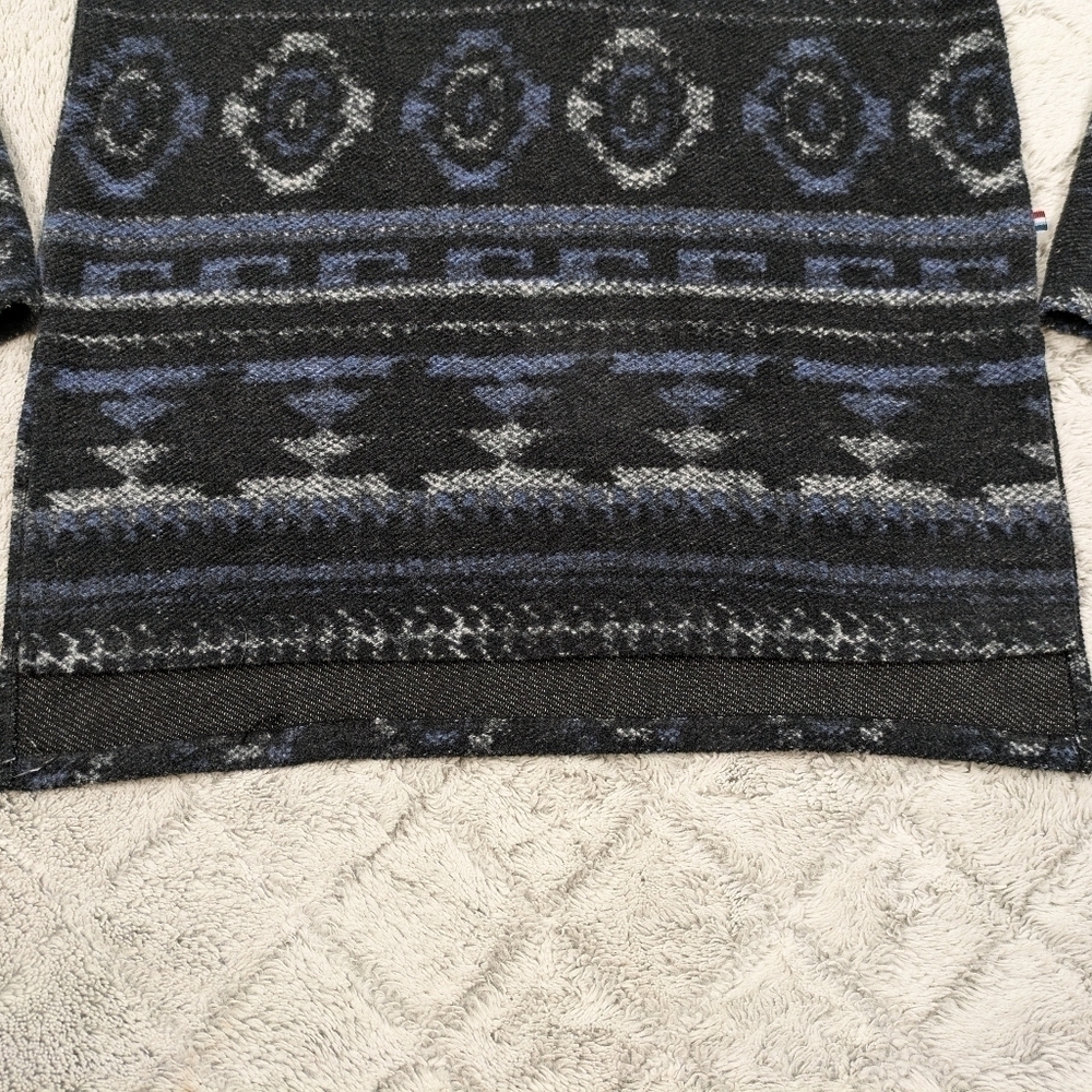 Sol Angeles Hoodie Women's M Gray Blue Aztec Baja Pullover Sweater V-Neck - Picture 3 of 9